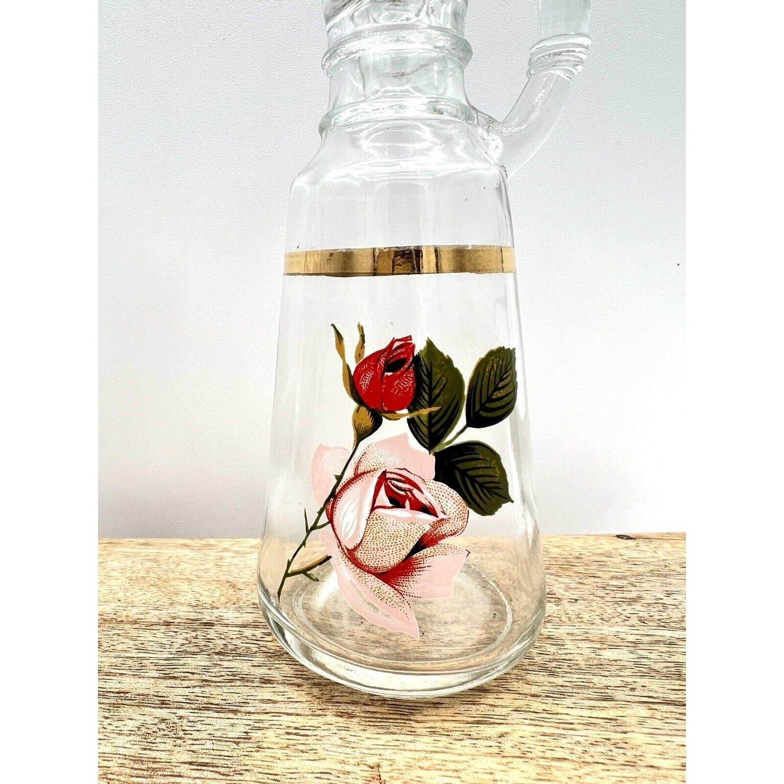 Vintage West Virginia Glass Radiant Rose 3-Piece Salad Bowl and Cruet Set - Thumbnail 6