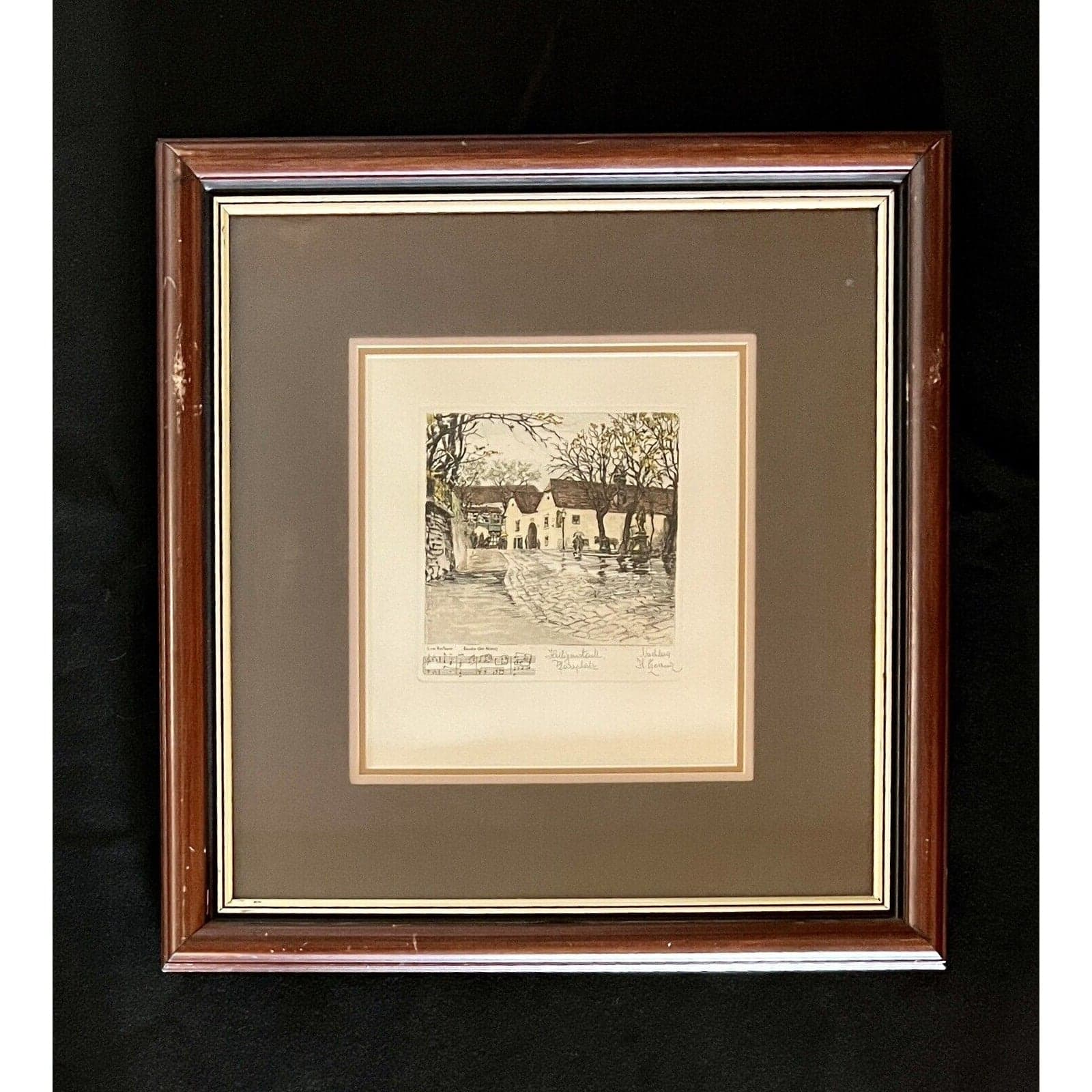 Herta Czoernig Beethoven Heiligenstadt Pfarrplatz Etching with COA - Piano Sonata No. 26 - Image 1