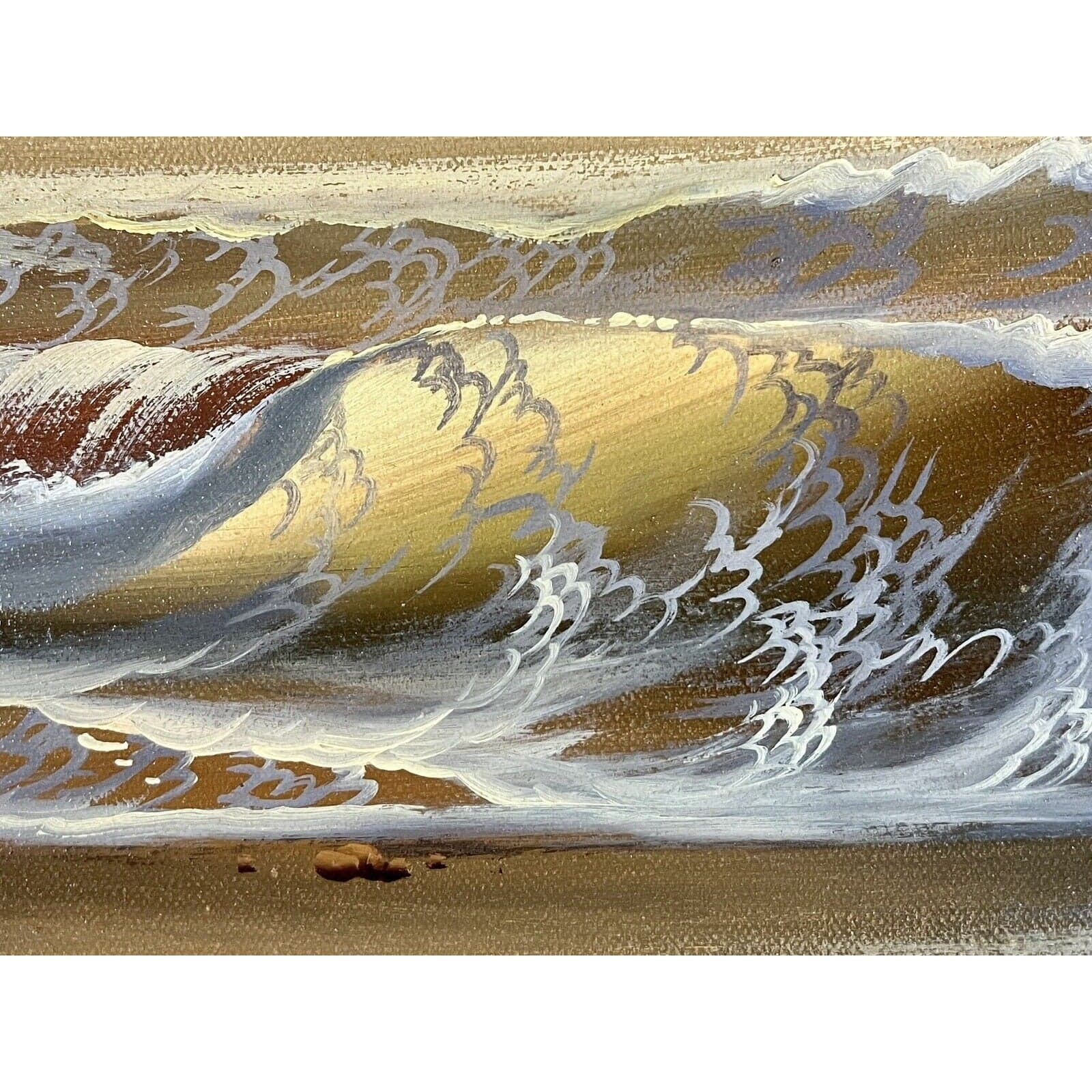 Oil Painting On Canvas Sunset Ocean By Ben Power Original Framed - Thumbnail 3