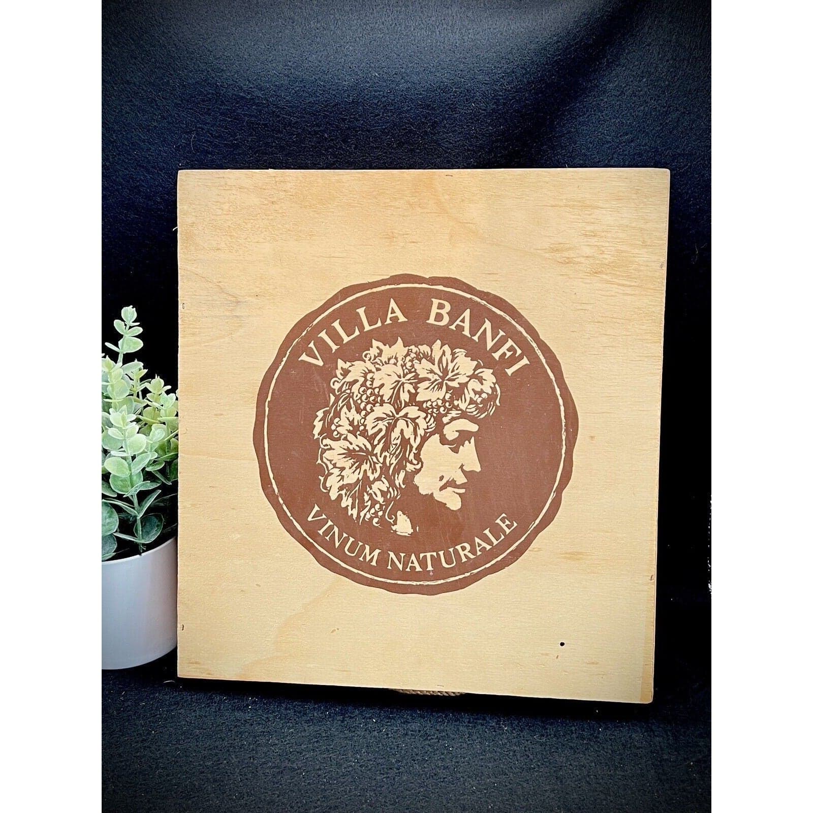 Vintage Villa Banfi Wooden Wine 6-Bottle Presentation Case Italy - Image 1