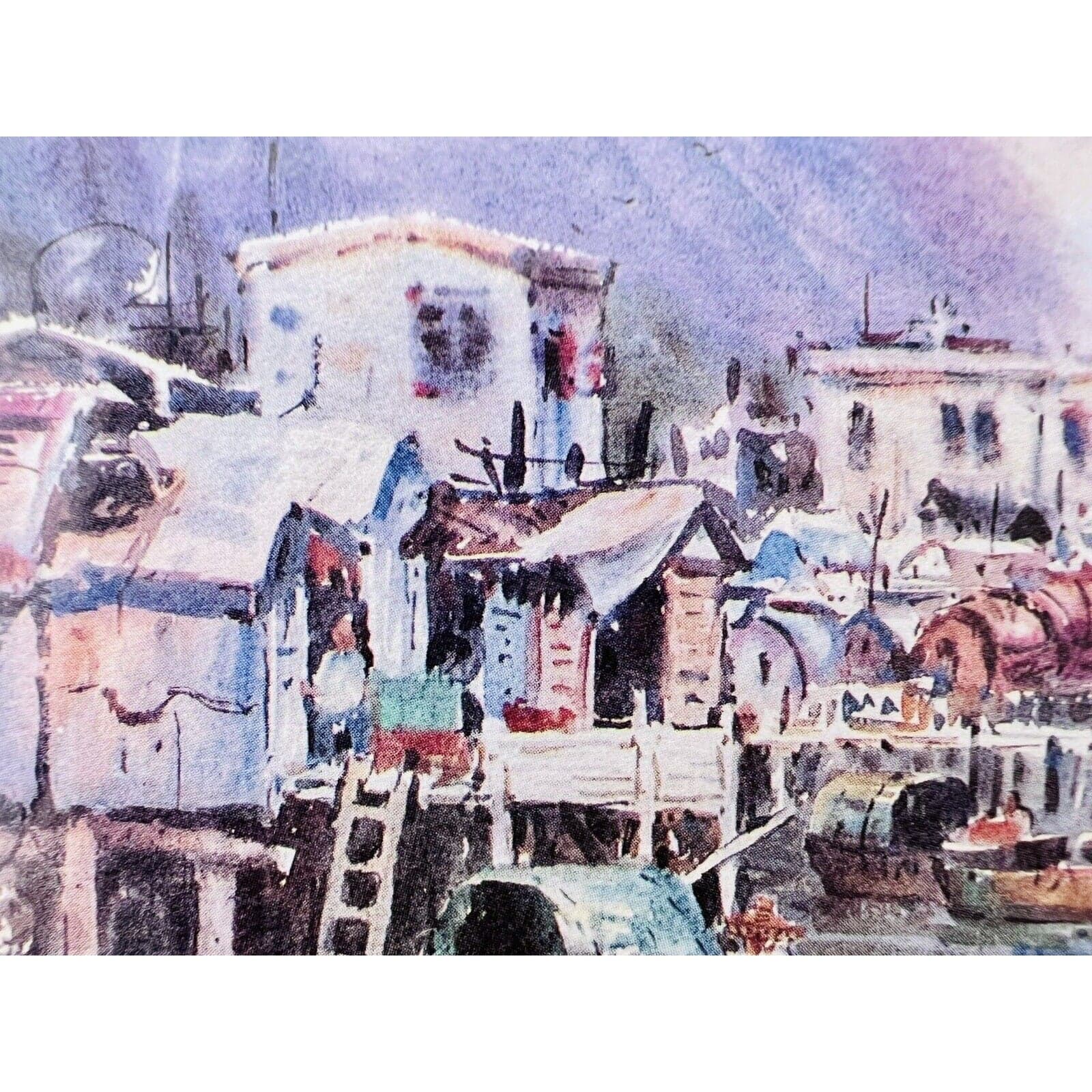 Signed Chin Chung Numbered Print - Asian Harbor Cityscape Framed - Thumbnail 3