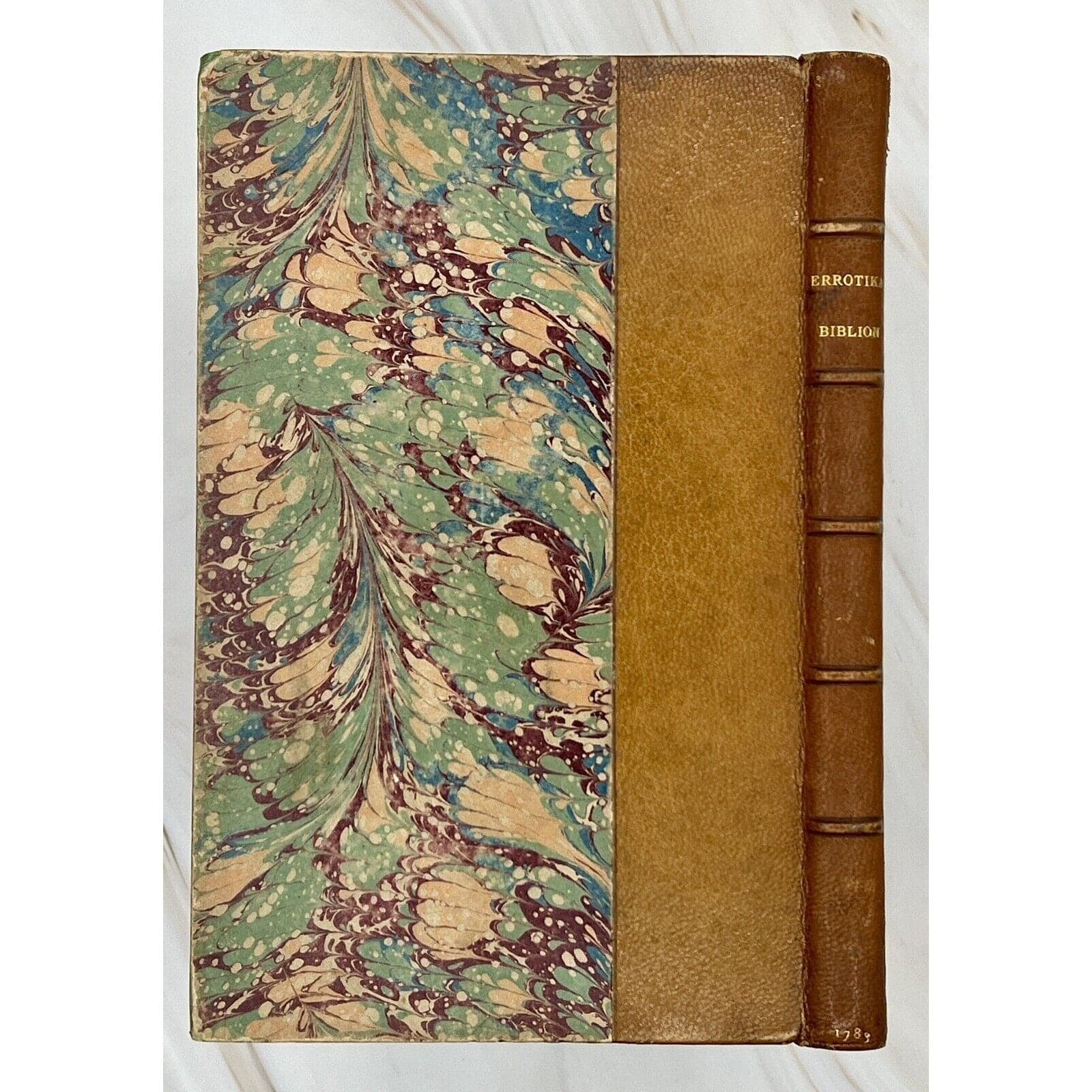 Errotika Biblion First Edition – Rare 1783 Erotica Print Leather Bound Book - Thumbnail 2