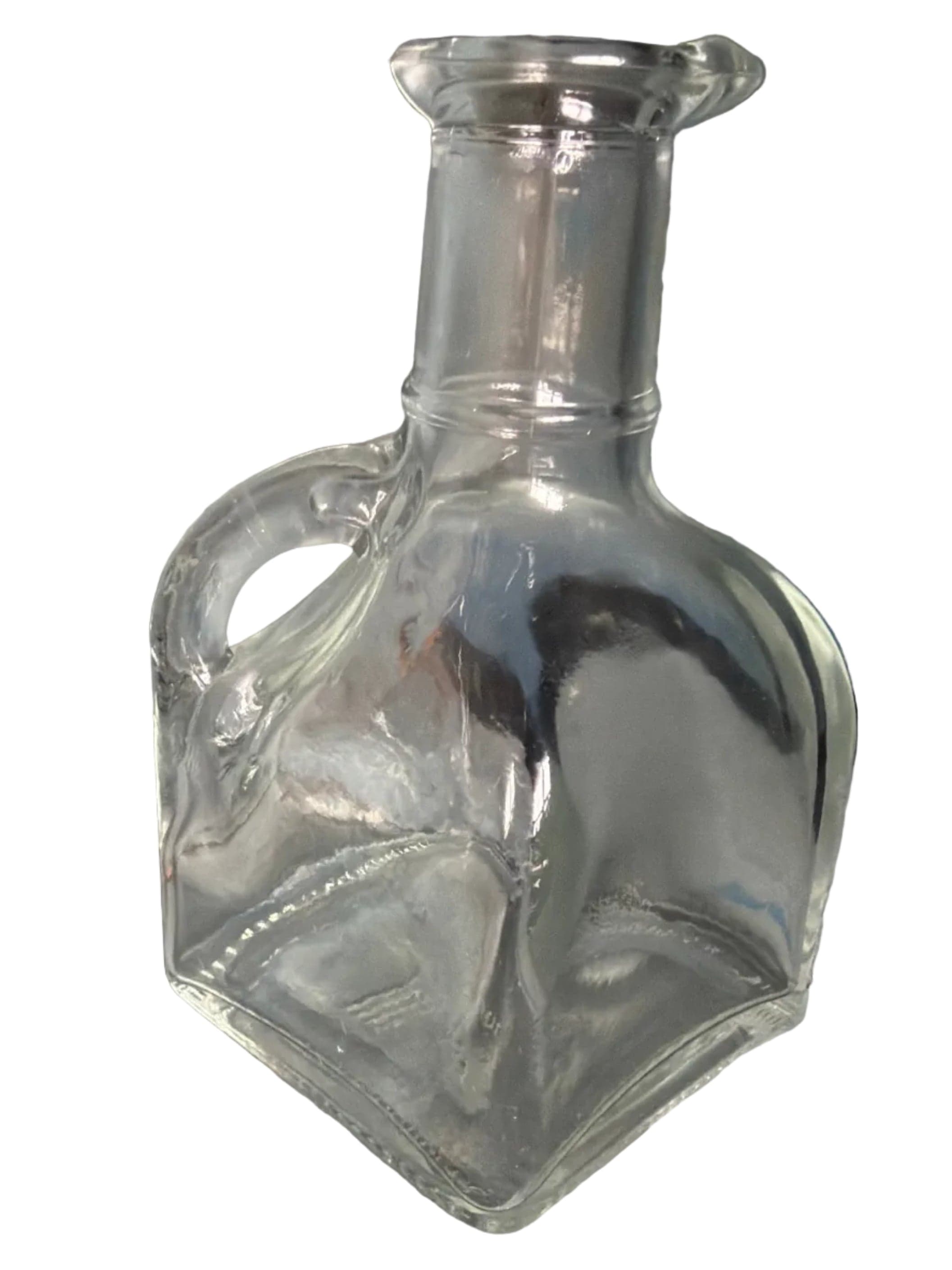 Small Glass Cruet Bottle with Handle 250 ml Clear Decorative Vase - Image 1
