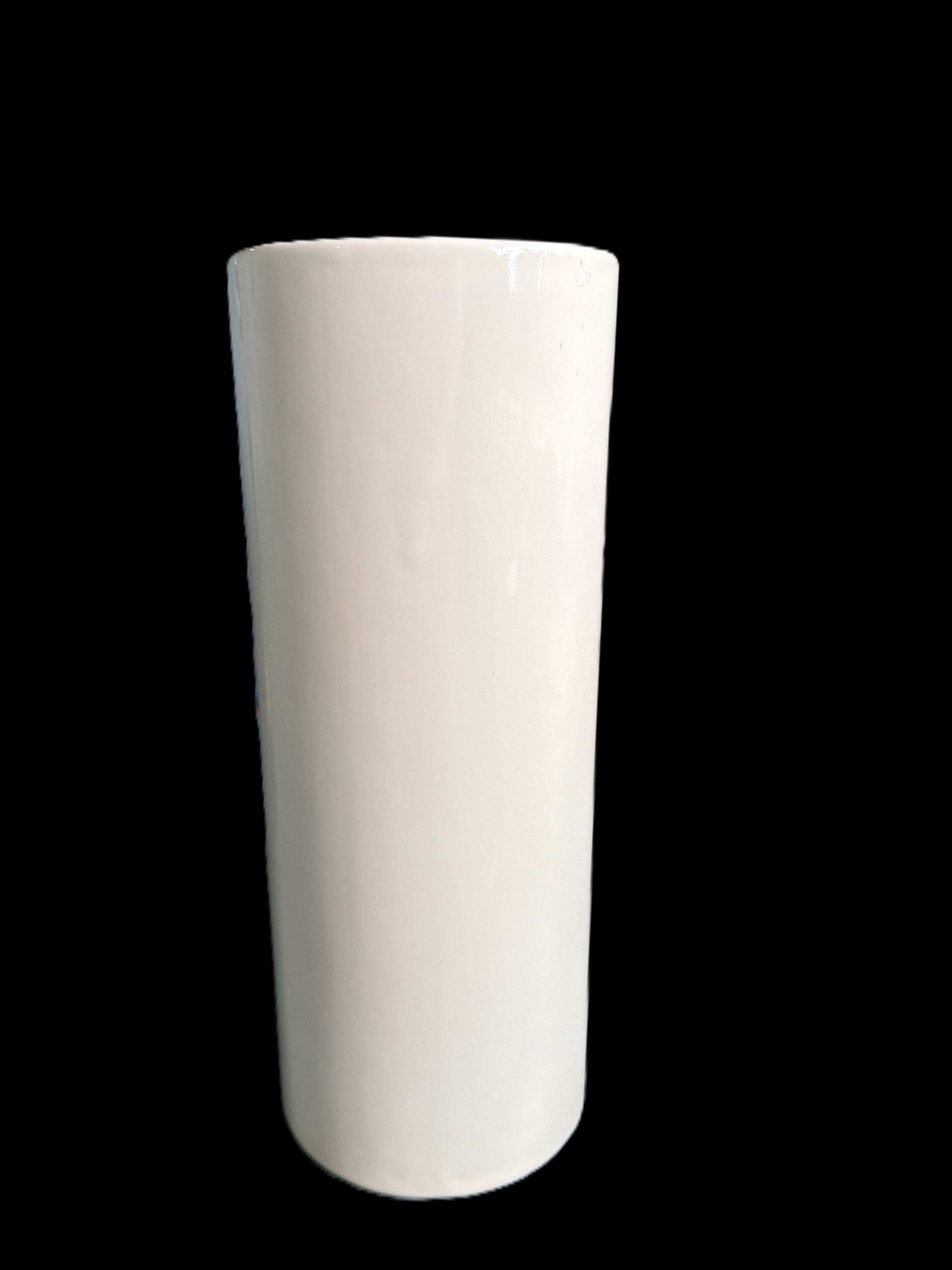Royal Haeger Tall Buttercream Ceramic Vase Minimalist Cylinder 10.5 Inch