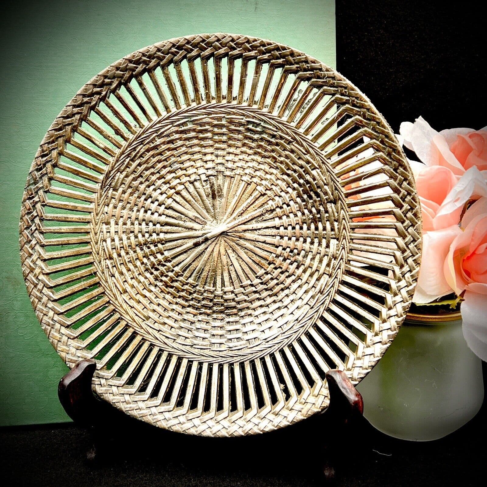Italian Vintage Reticulated Brass Plate - Image 1