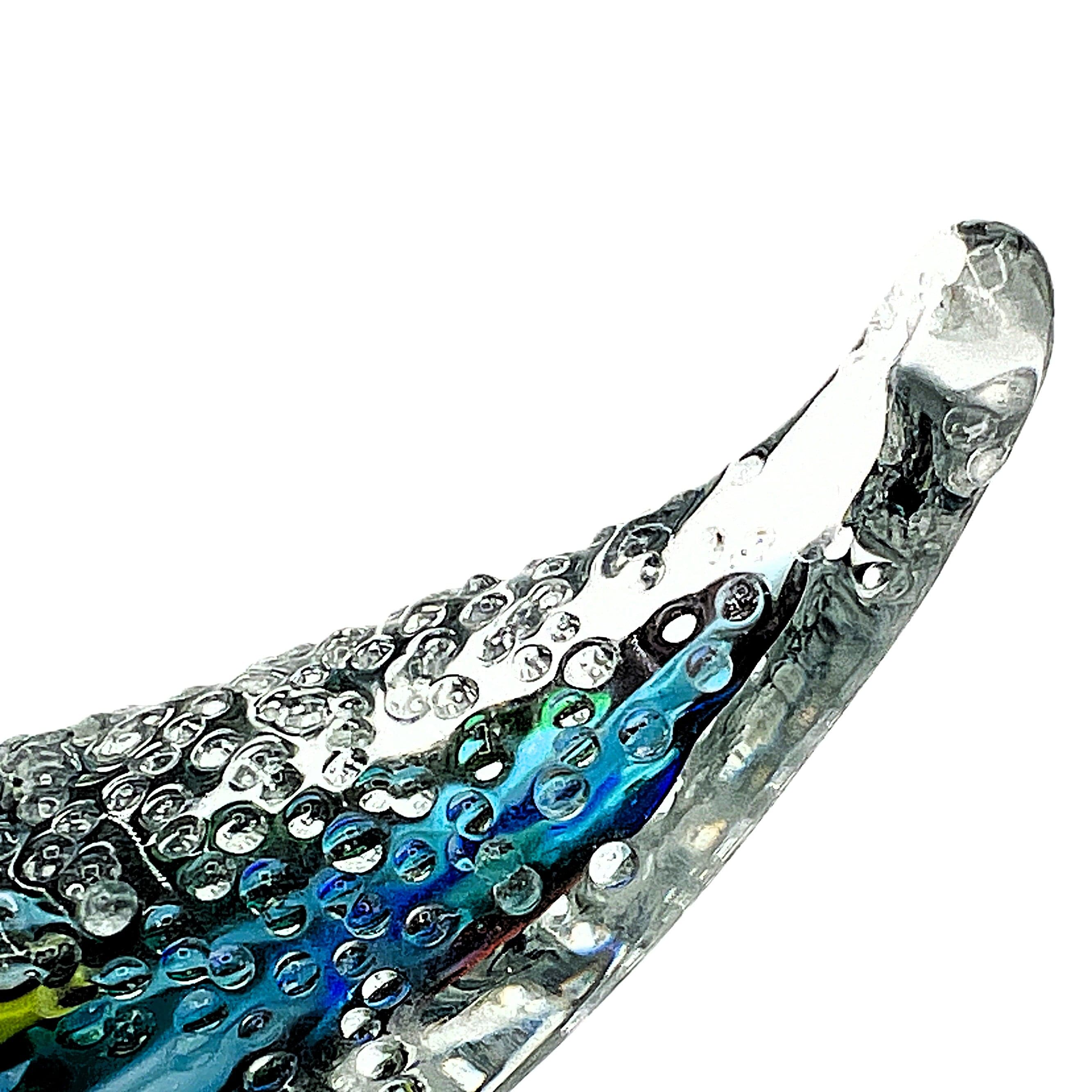 Vintage Murano Style Bullicante Glass Starfish Sculpture - Multicolor Controlled Bubble Art Glass - 6.75" - Thumbnail 5