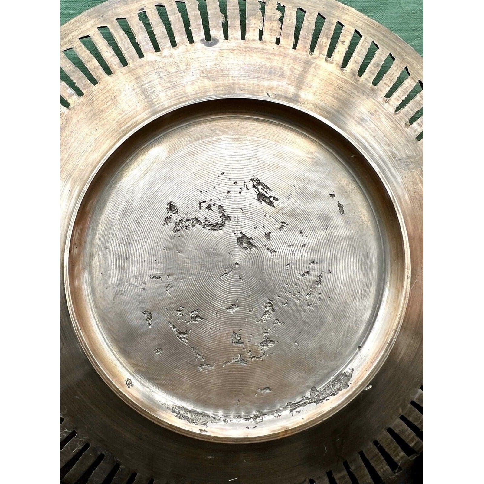 Italian Vintage Reticulated Brass Plate - Thumbnail 8