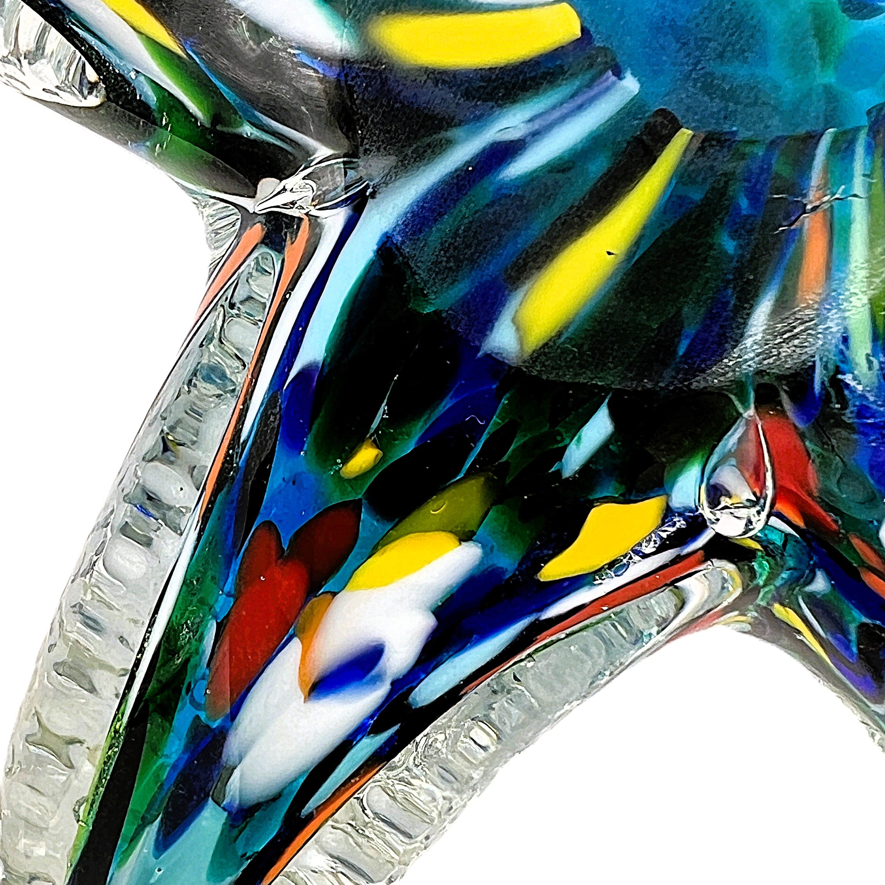 Vintage Murano Style Bullicante Glass Starfish Sculpture - Multicolor Controlled Bubble Art Glass - 6.75" - Thumbnail 7