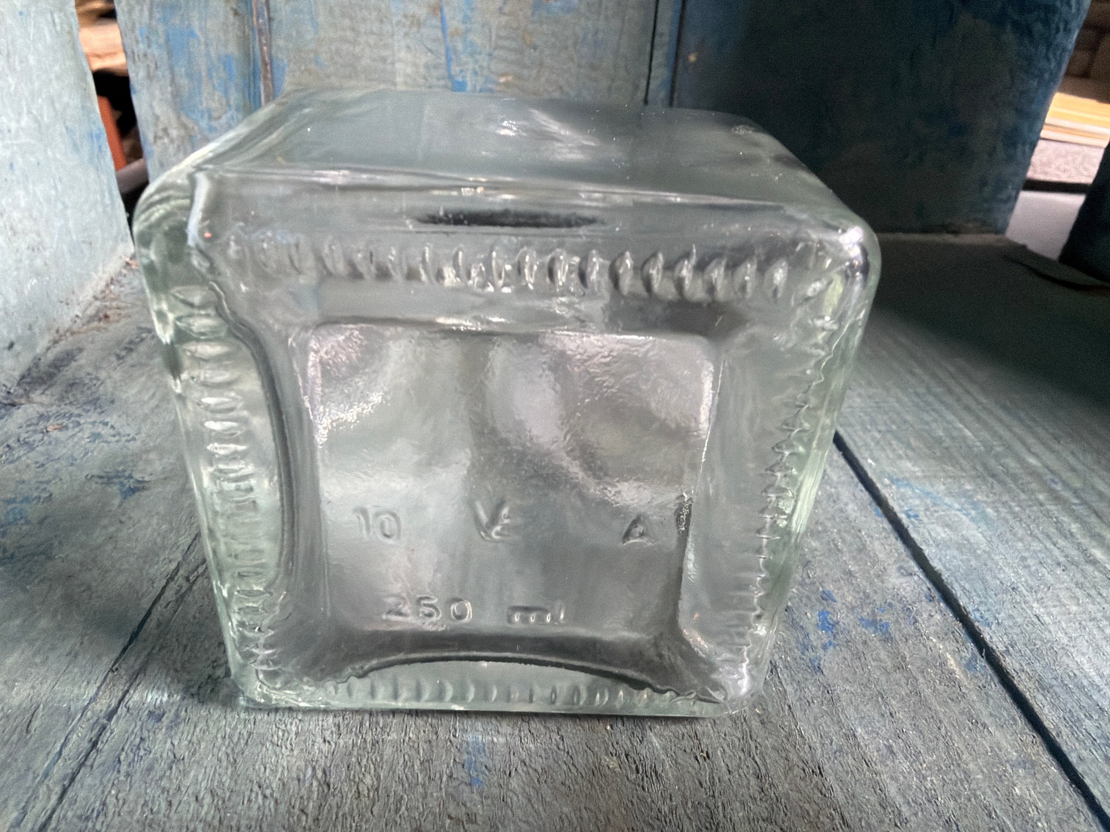 Small Glass Cruet Bottle with Handle 250 ml Clear Decorative Vase - Thumbnail 4