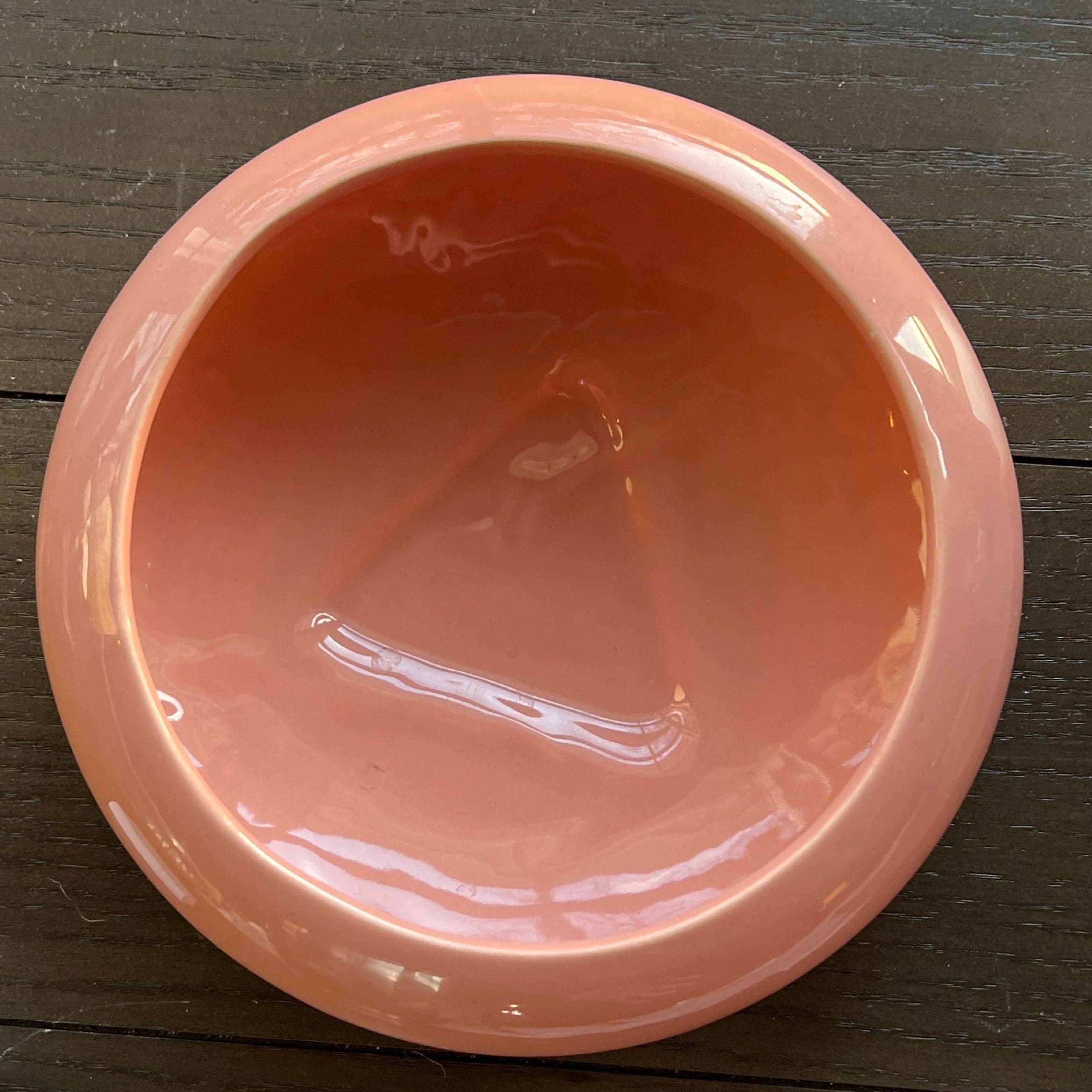 Vintage Haeger H8443 Pink Low Bowl Planter 7 Inch Ceramic Dish - Thumbnail 2