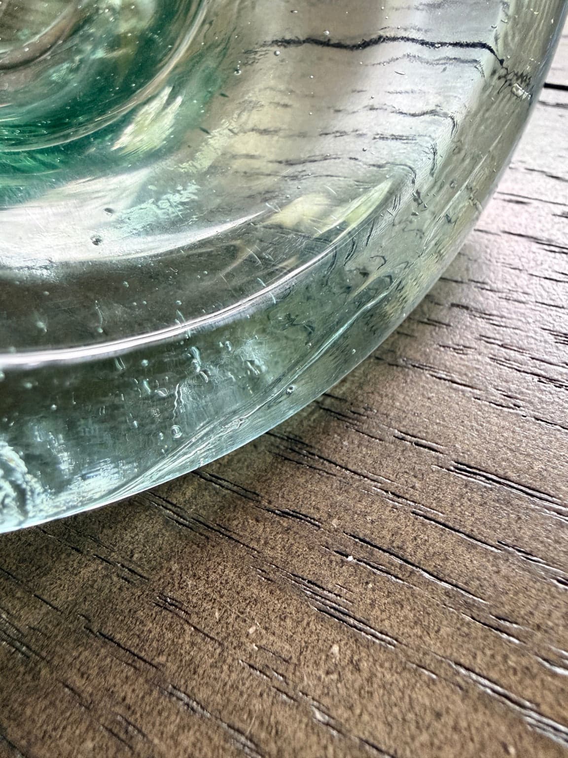 Vintage Aqua Hand Blown Glass Cloche Bell Jar - Thumbnail 3