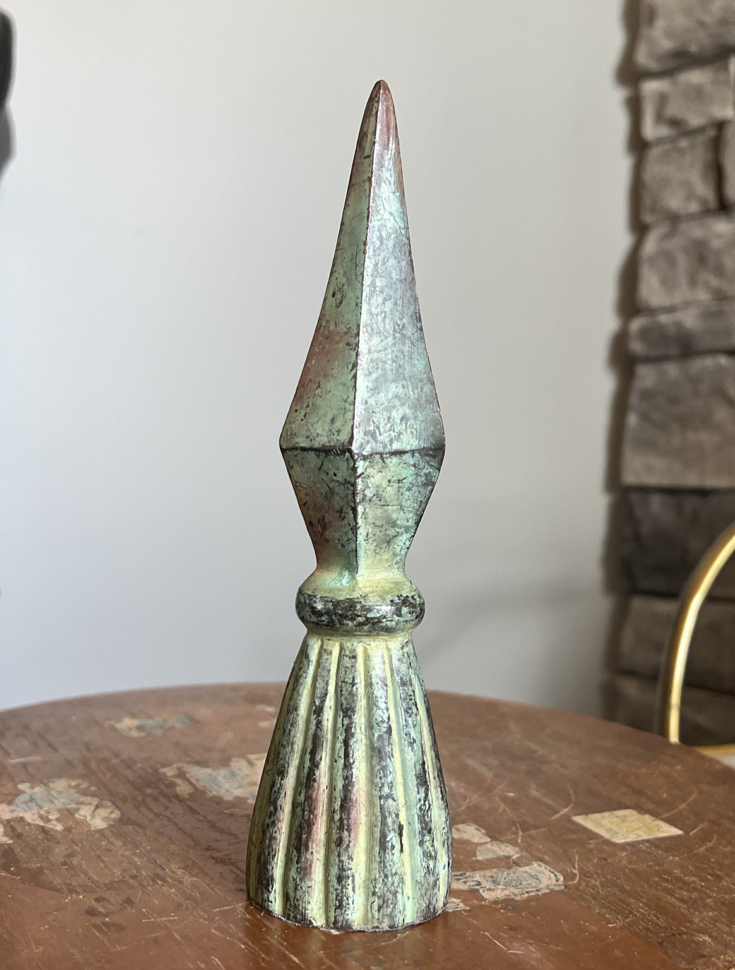 Vintage Copper Tone Architectural Spear Finial Salvage Decor