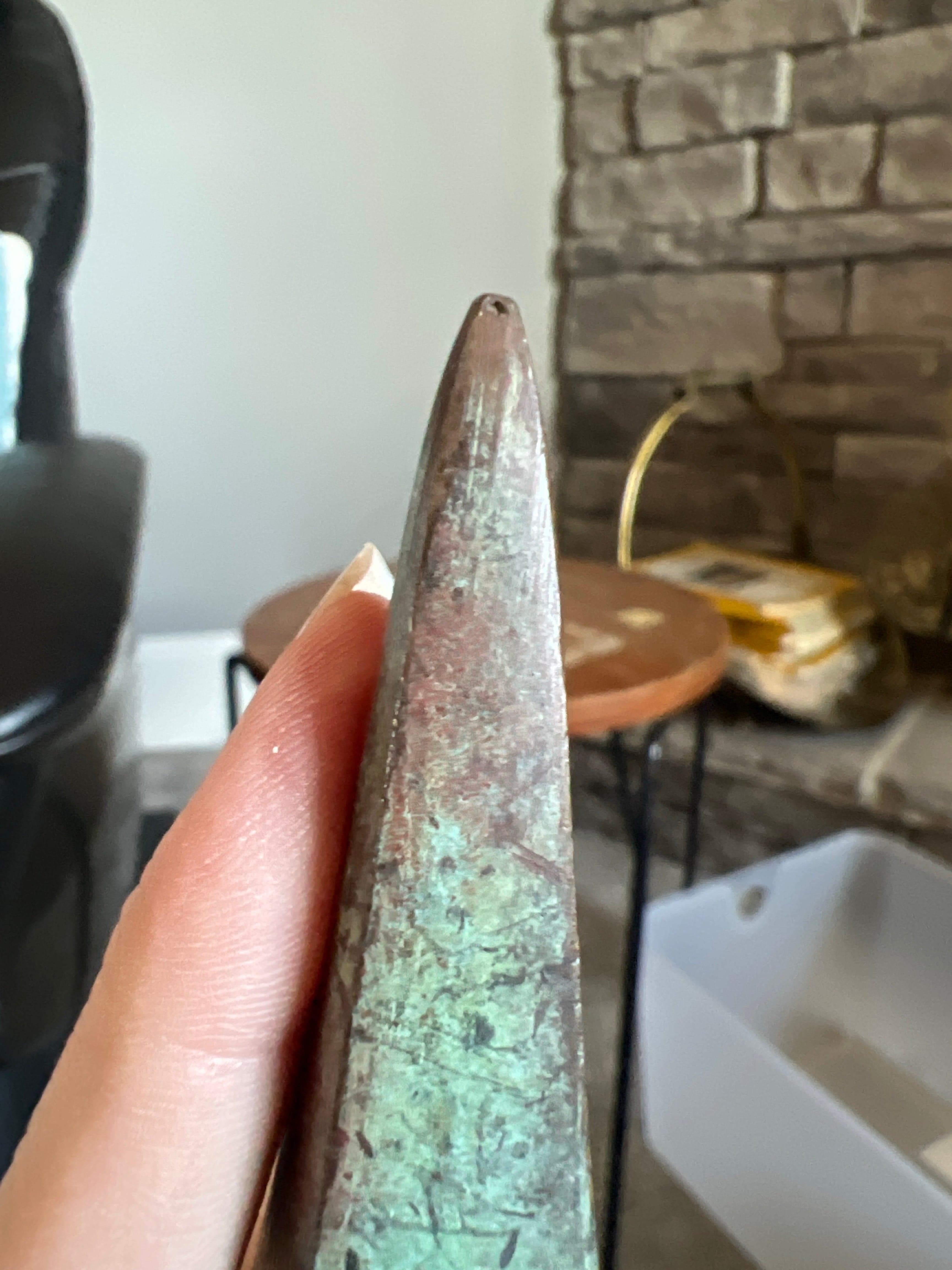 Vintage Copper Tone Architectural Spear Finial Salvage Decor - Thumbnail 4