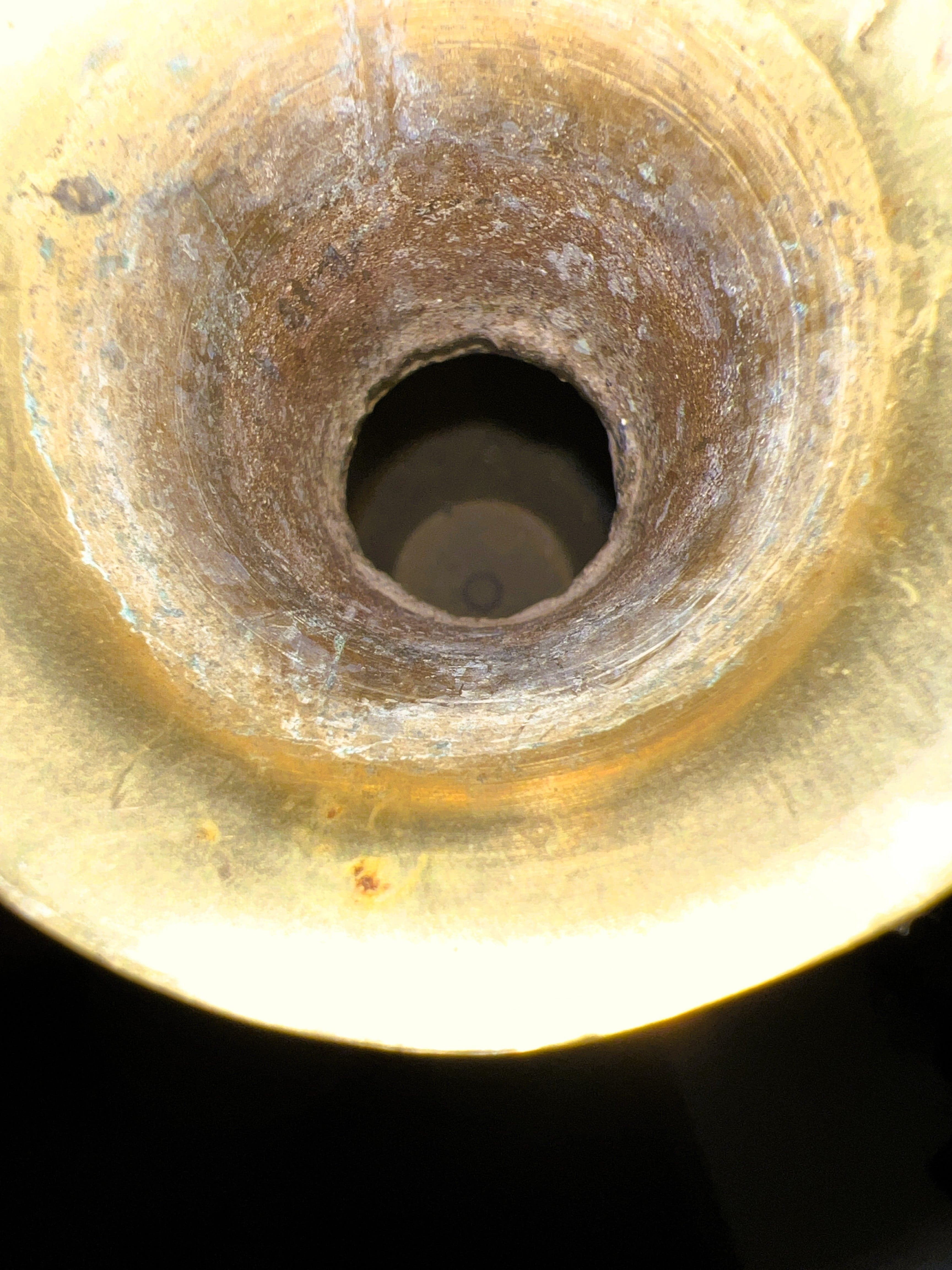 Vintage 7 Inch Brass Baluster Vase Made in India - Thumbnail 5