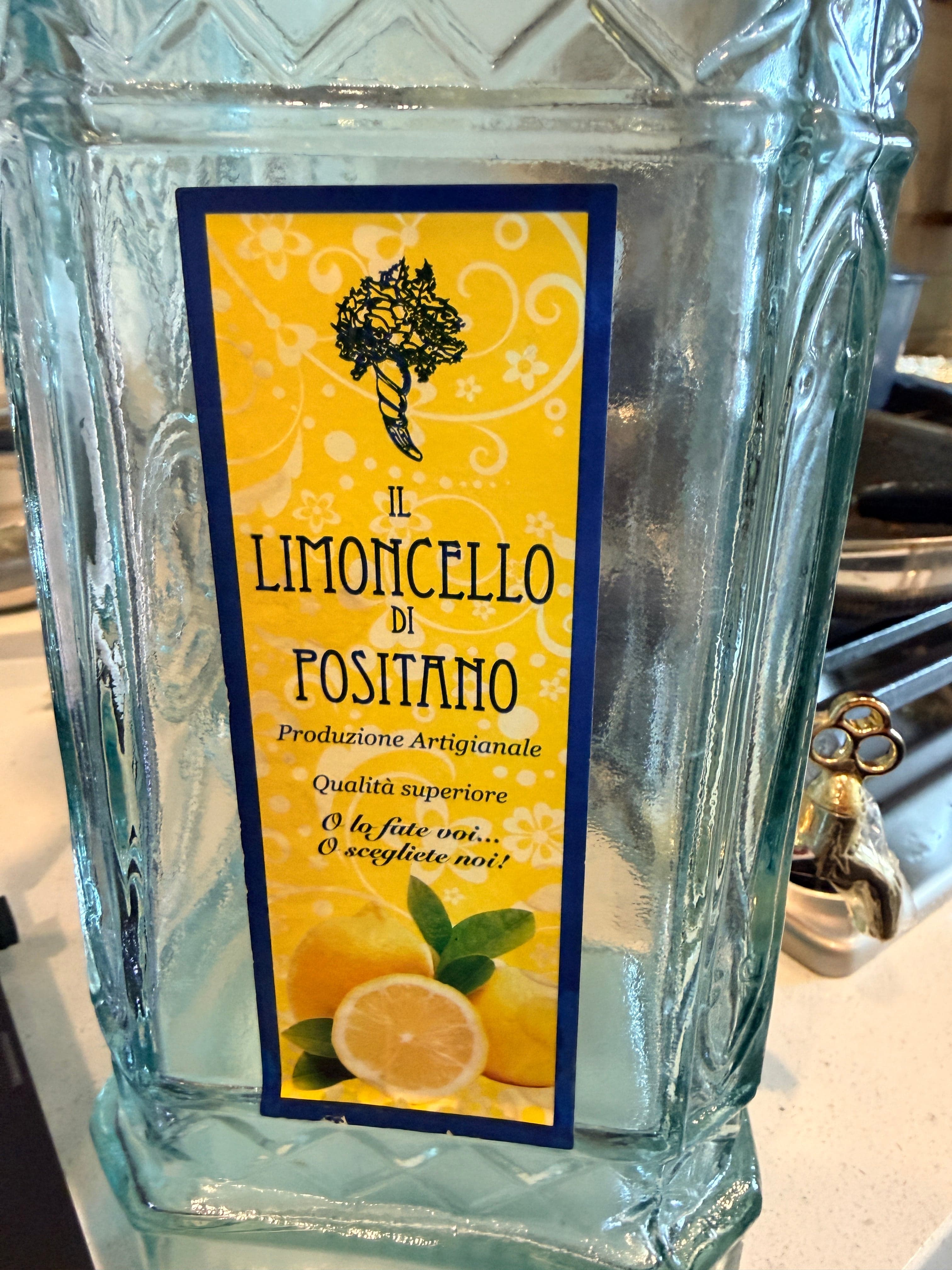 Italian Limoncello di Sorrento Glass Beverage Dispenser with Stopper - Thumbnail 3