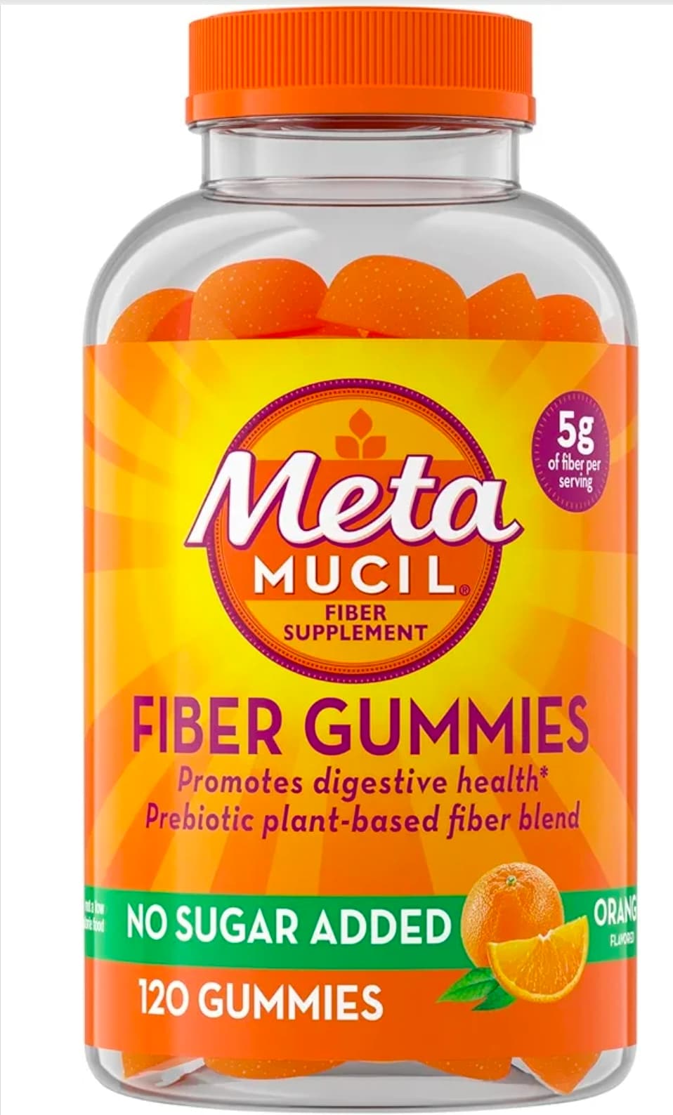 Metamucil Fiber Gummies No Sugar Added 120 Count - Image 1