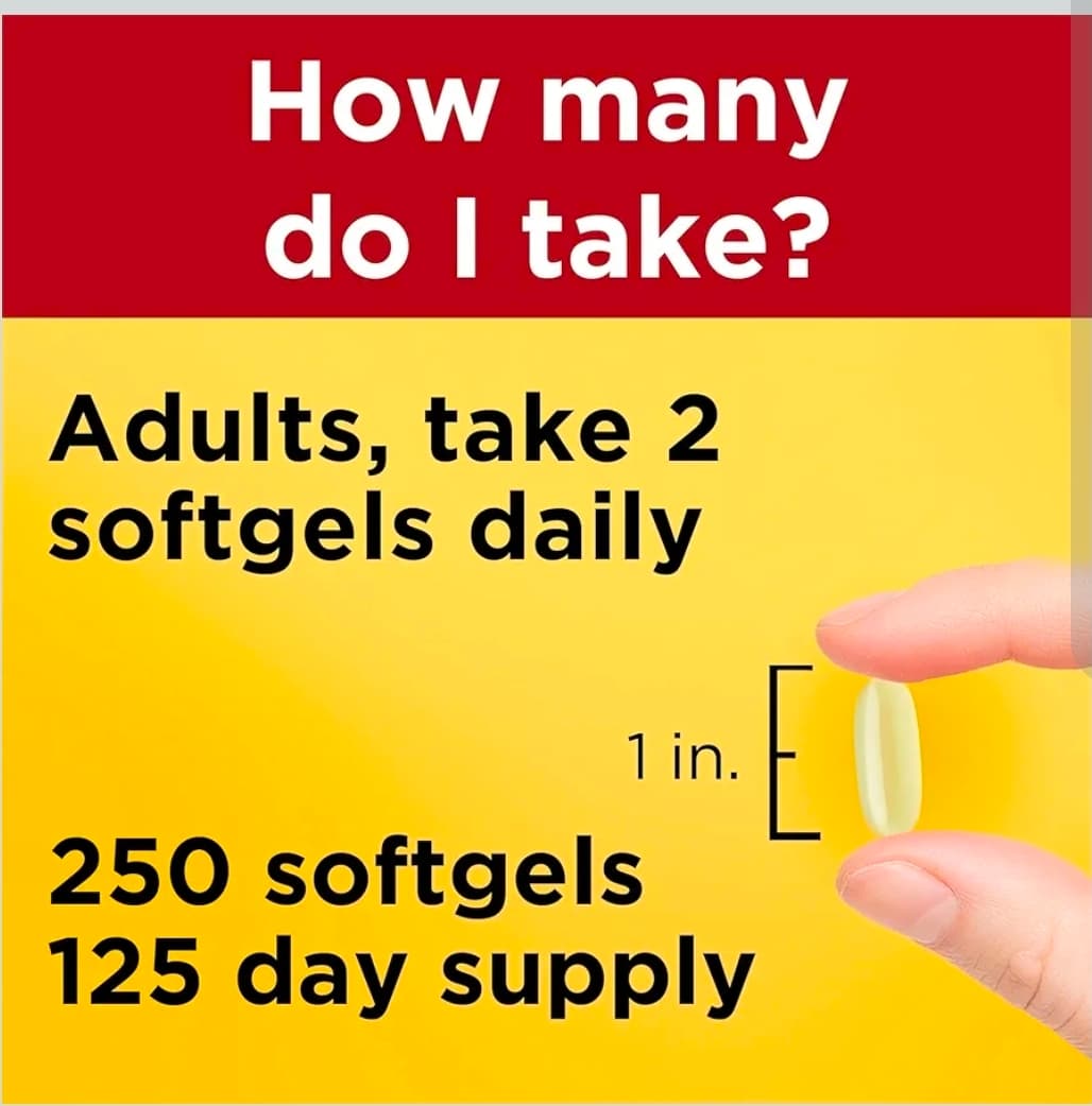 Nature Made Fish Oil 2000 mg 250 Softgels Omega-3 Supplement - Thumbnail 4