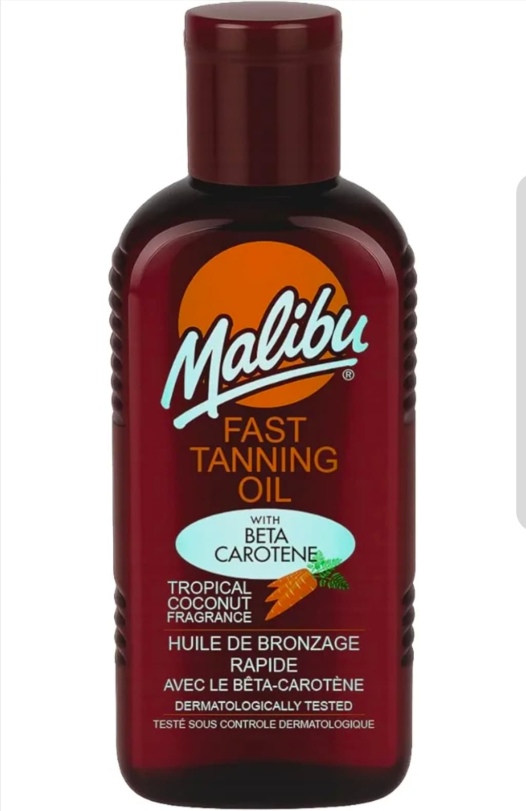 Malibu Fast Tanning Oil with Beta Carotene 200ml - Image 1