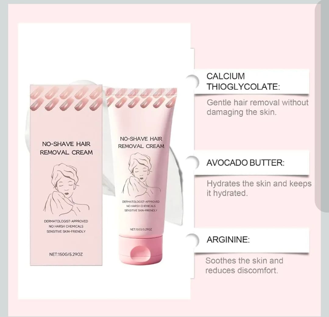 No-Shave Hair Removal Cream 150g Sensitive Skin-Friendly - Thumbnail 4