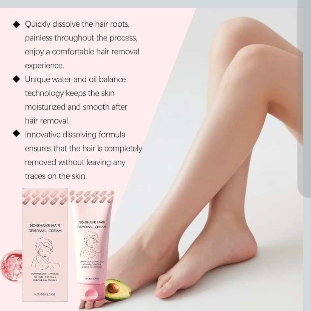 No-Shave Hair Removal Cream 150g Sensitive Skin-Friendly - Thumbnail 5