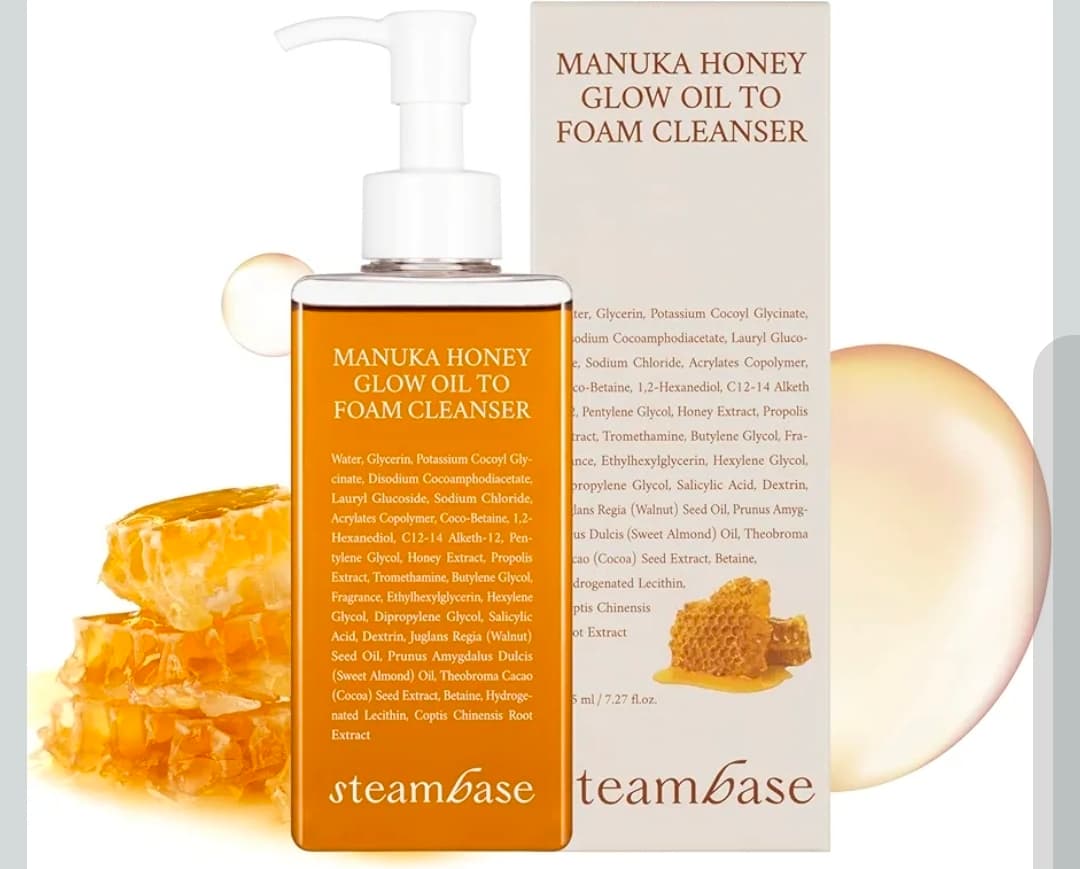 Steambase Manuka Honey Glow Oil to Foam Cleanser 7.27 fl oz - Image 1