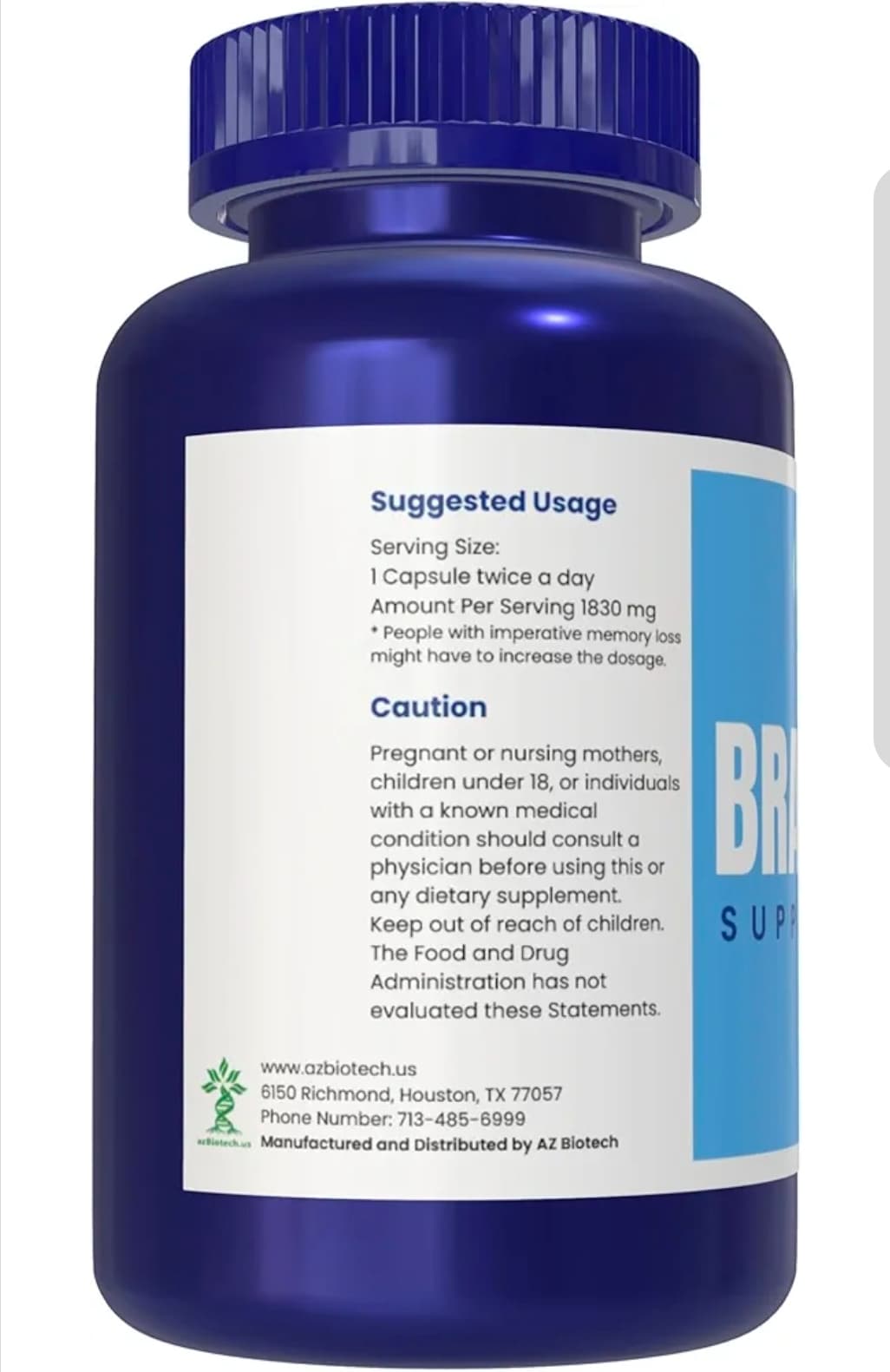 Brain Boost Memory Support Supplement 120 Capsules - Thumbnail 3