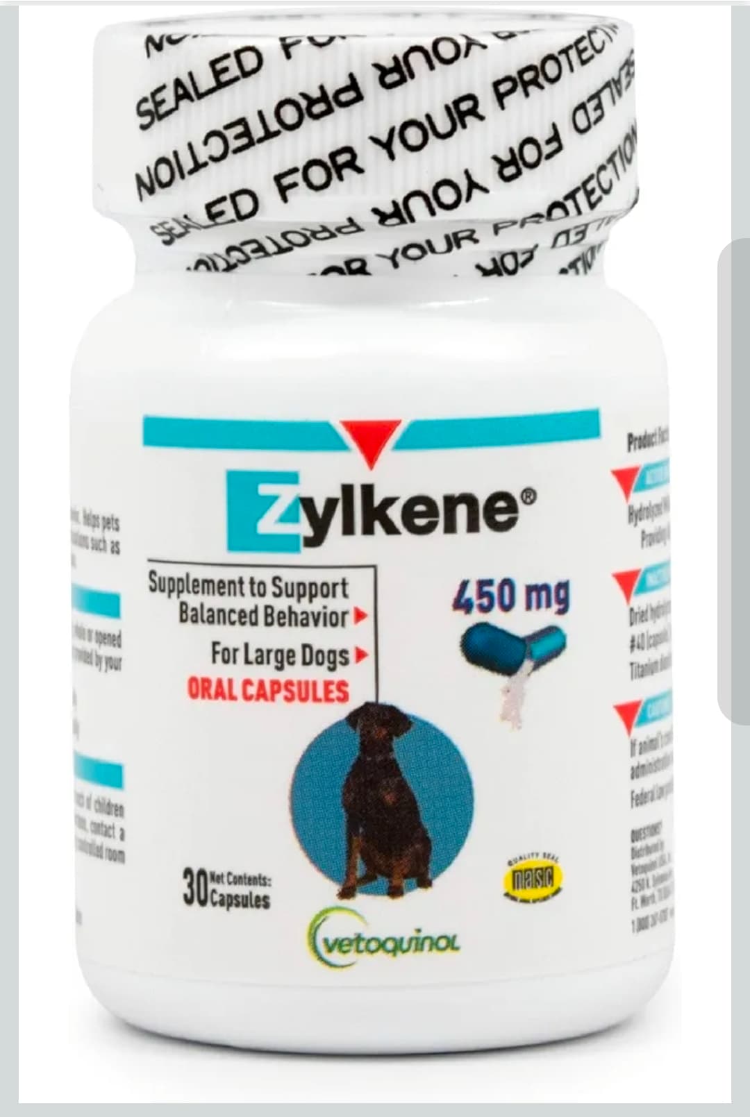 Zylkene 450mg Capsules for Large Dogs 30 Count - Image 1