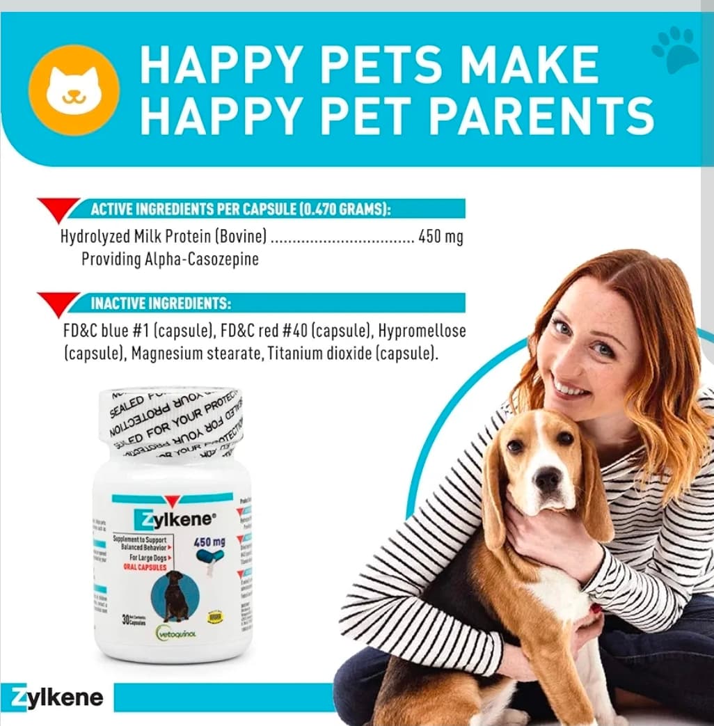 Zylkene 450mg Capsules for Large Dogs 30 Count - Thumbnail 3