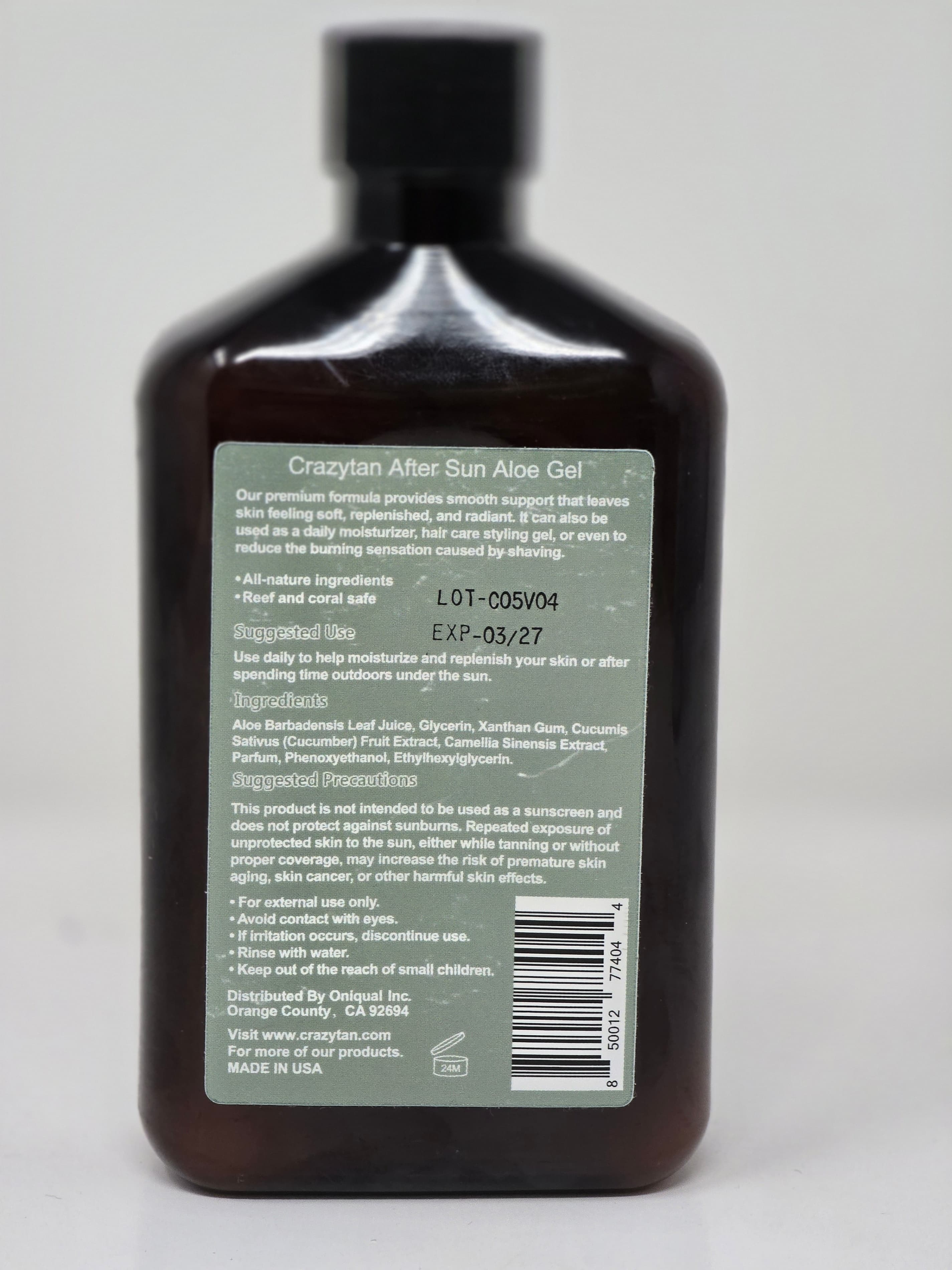 Crazy Tan After Sun Aloe Gel 8 fl oz All-Natural Ingredients - Thumbnail 2
