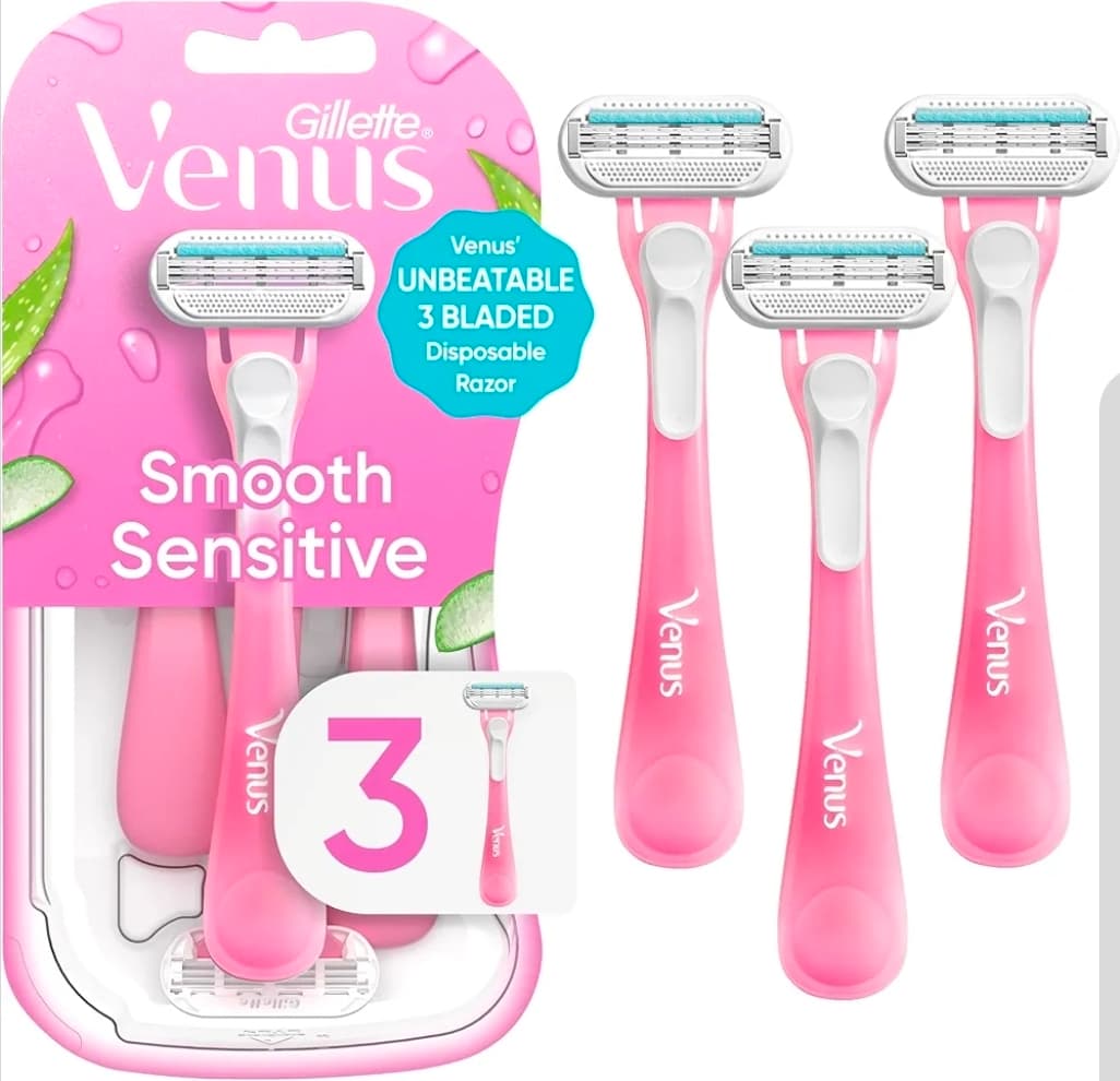 Gillette Venus Smooth Sensitive 3-Blade Disposable Razors Pack - Image 1