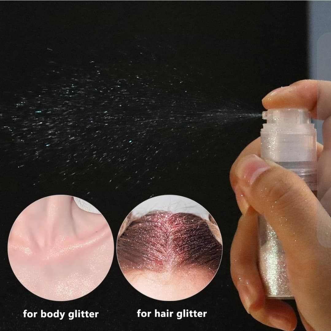 Nail Art Glitter Powder Set with Spray Bottle - Thumbnail 7