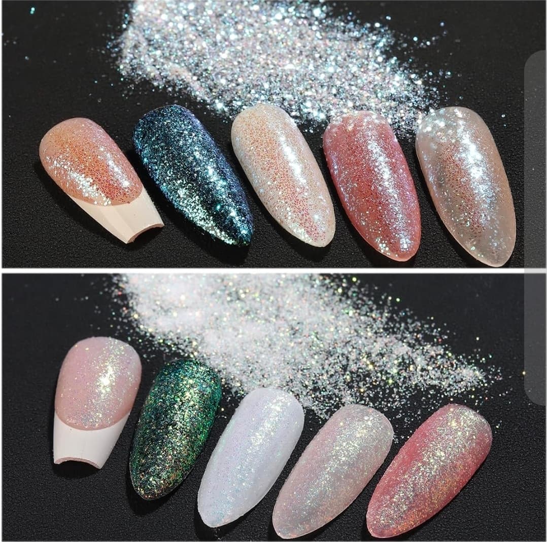 Nail Art Glitter Powder Set with Spray Bottle - Thumbnail 4