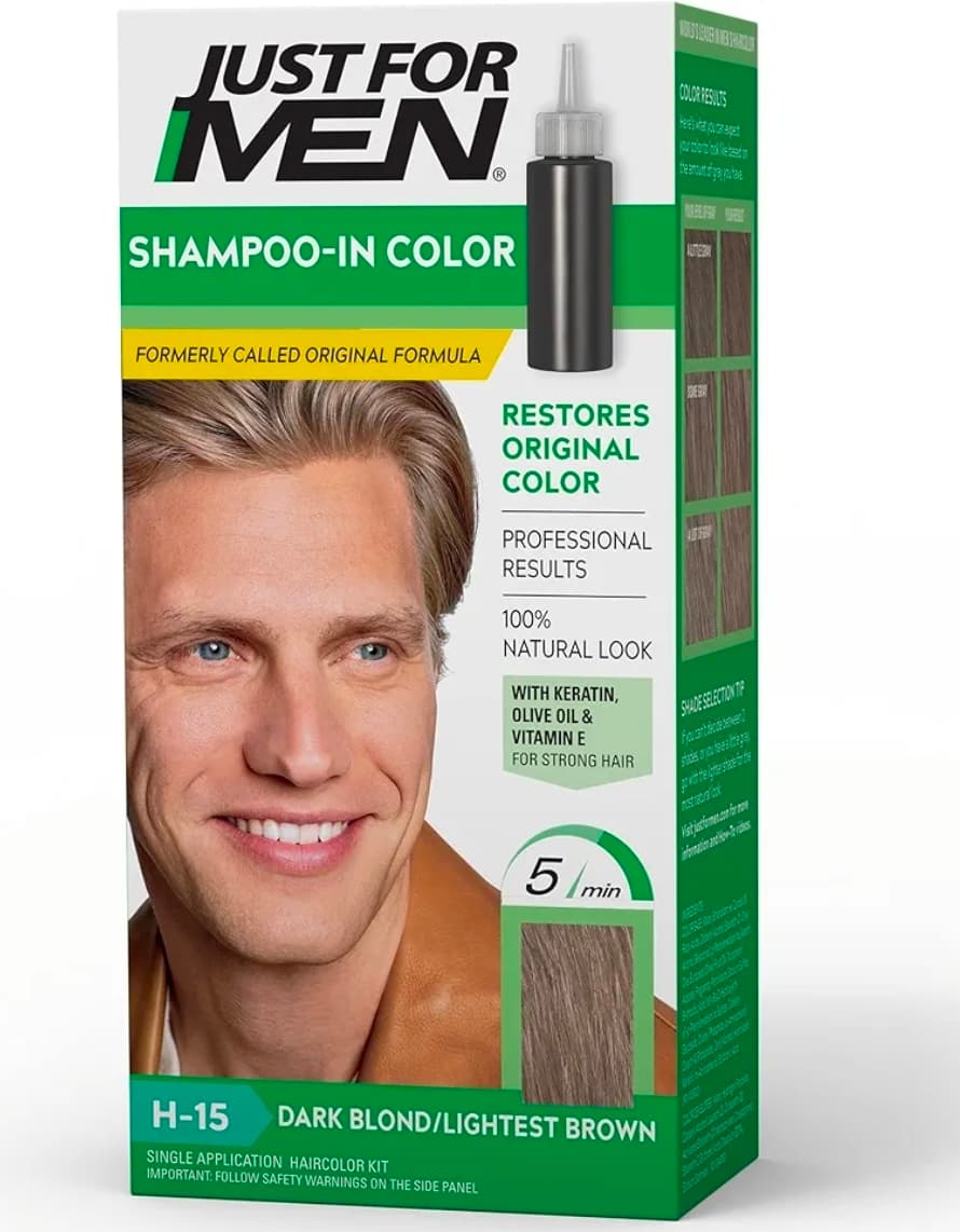 Just For Men Shampoo-In Color H-15 Dark Blond/Lightest Brown - Image 1