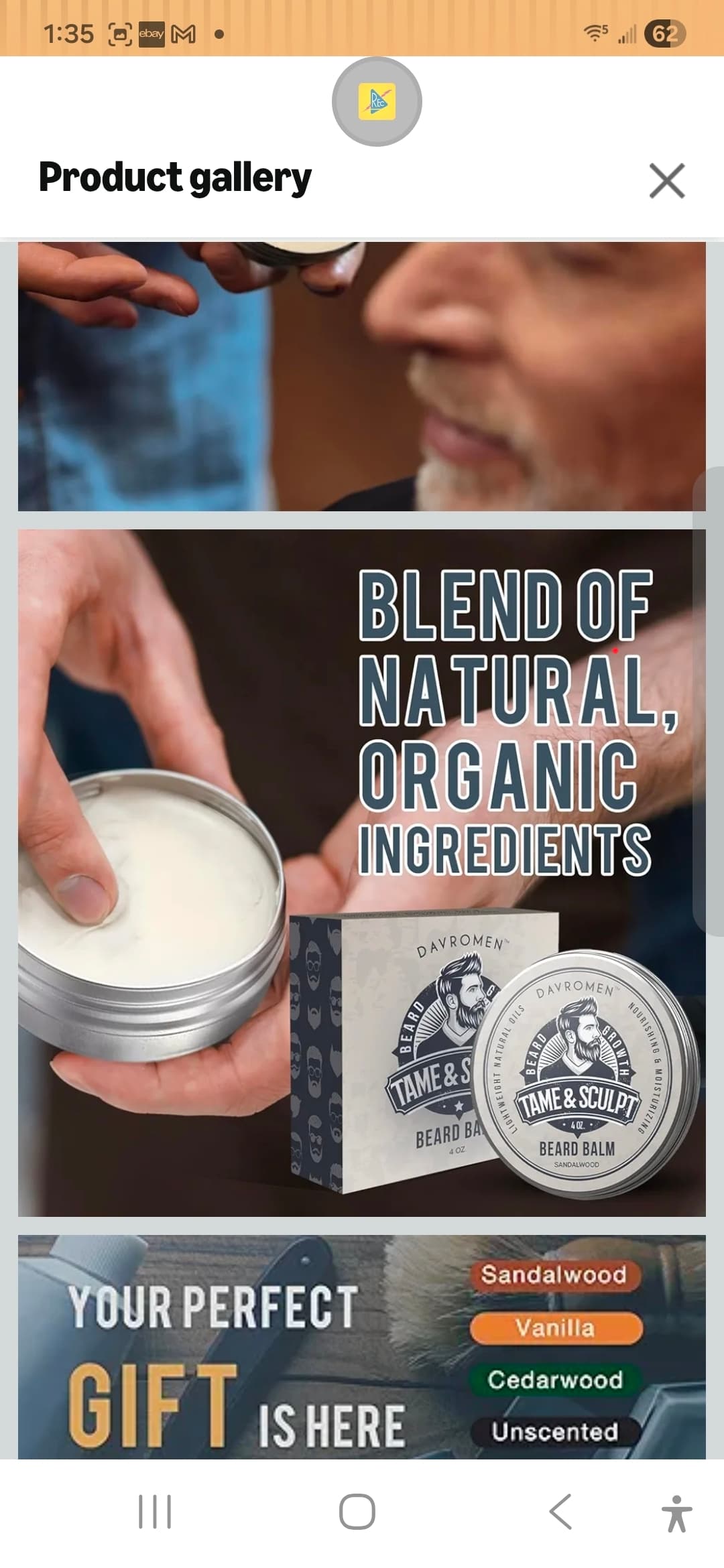 Davromen Tame & Sculpt Beard Balm 4 oz Sandalwood Cedarwood - Thumbnail 5
