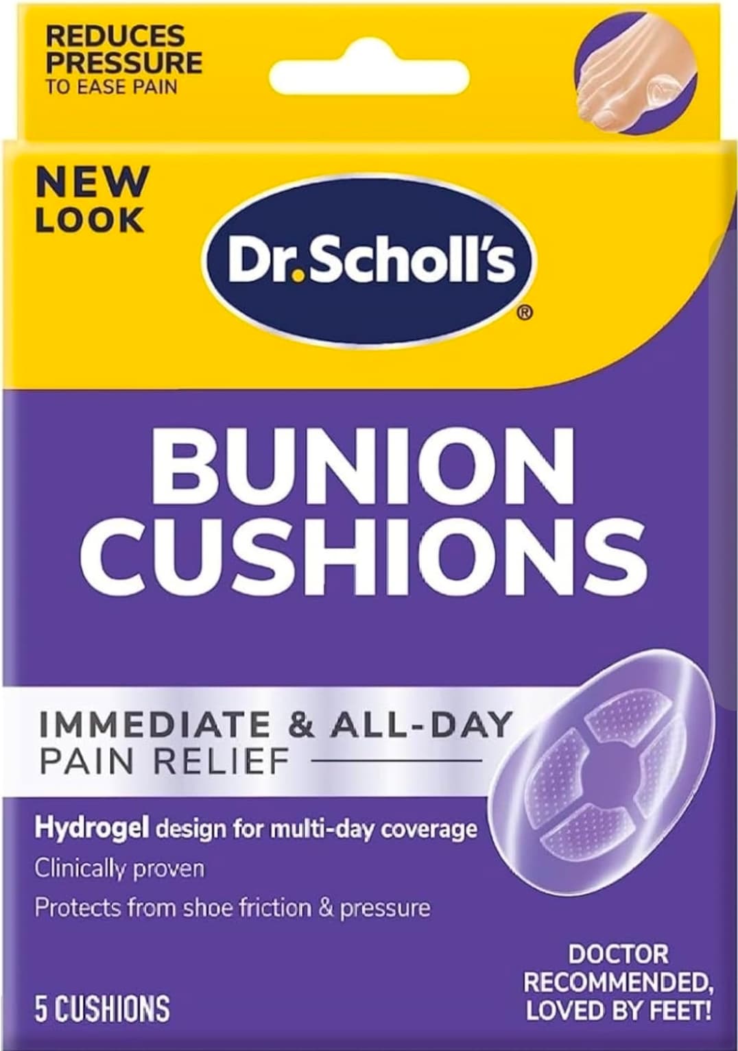 Dr. Scholl's Bunion Cushions Hydrogel Pain Relief 5 Pack - Image 1