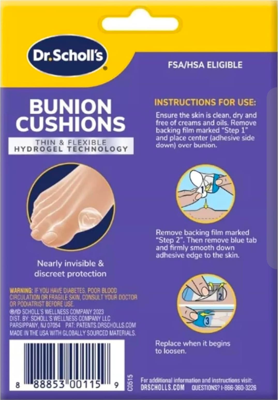 Dr. Scholl's Bunion Cushions 3 Pack Hydrogel Pain Relief - Thumbnail 7