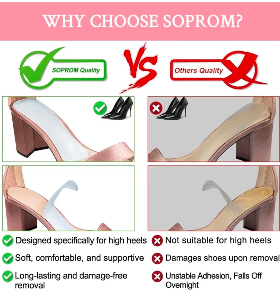 Soprom High Heel Soft Gel Inserts 2 Pack Large - Thumbnail 3