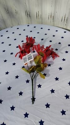 Mixed Artificial Flowers Bundle Orange Pink Red Gold Plastic Fabric - Thumbnail 16
