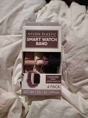 Smart Watch Band, Nylon Elastic, Large Size, Unisex, 4 Pack, New W/Box Unopened - Image 1