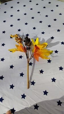 Mixed Artificial Flowers Bundle Orange Pink Red Gold Plastic Fabric - Thumbnail 18