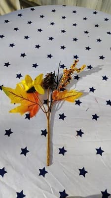Mixed Artificial Flowers Bundle Orange Pink Red Gold Plastic Fabric - Thumbnail 11