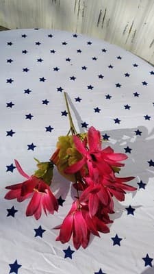 Mixed Artificial Flowers Bundle Orange Pink Red Gold Plastic Fabric - Thumbnail 7