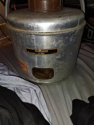 Poloron 2 Gallon Metal Thermos Jug Pre-1970 Vintage Insulated Hot Cold Beverage - Thumbnail 3