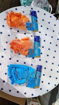 Outdoor Fun Dinosaur Fossil Skeleton Sand Molds Orange & Blue Sandbox Toy Set - Image 1