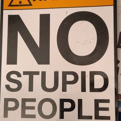 NO STUPID PEOPLE Warning Metal Wall Sign Vertical Decorative Garage Shop - Image 1