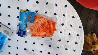 Outdoor Fun Dinosaur Fossil Skeleton Sand Molds Orange & Blue Sandbox Toy Set - Thumbnail 5