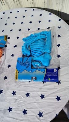 Outdoor Fun Dinosaur Fossil Skeleton Sand Molds Orange & Blue Sandbox Toy Set - Thumbnail 3