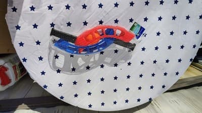 Ball Toss Game Set with Red and Blue Launchers and Orange Ball - Thumbnail 2