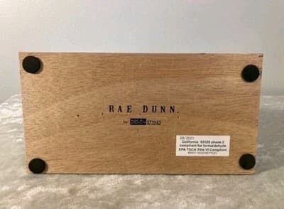 NEW Rae Dunn ‘GRATEFUL’ White Bunny Wood Decoration - Size 9x9 - Thumbnail 3