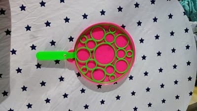Colorful Plastic Bubble Wands Set Pink and Green - Thumbnail 3